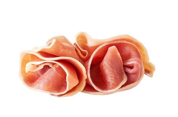 Parma Ham Prosciutto Απομονωμένο Λευκό Φόντο — Φωτογραφία Αρχείου