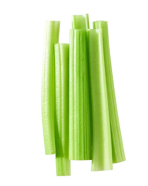 Fresh Green Celery Sticks Isolated Top View Royalty Free Stock Images