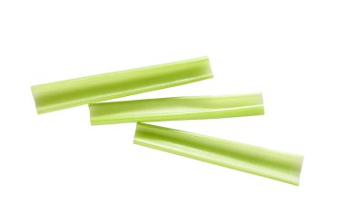 Beyaz arkaplanda izole edilmiş kereviz üst görünümü.