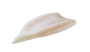 Taze çiğ mürekkep balıkları. Beyaz arka planda kalamar tüpleri izole edilmiş. Beyaz arka planda taze çiğ kalamar ya da mürekkepbalığı filetosu var..