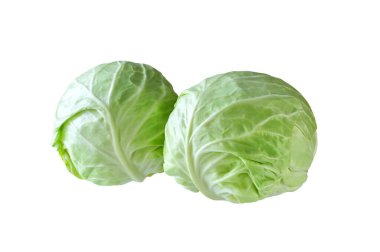 Beyaz arkaplanda izole edilmiş lahana, kırpma yolu, tam derinlik.