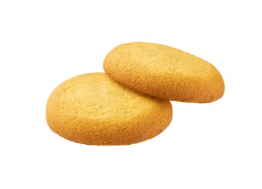 Beyaz arka planda izole edilmiş lezzetli kurabiyeler, geniş bir alan. Lezzetli Danimarka kurabiyeleri..