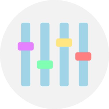 Ses eşitleyici simgesi. Ses eşitleyici düğmesi.