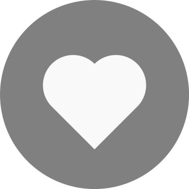 Basit bir kalp ikonu. Tek renkli simge.