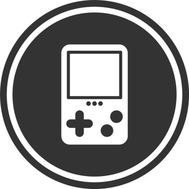 Taşınabilir video oyunu ile minimalist simge.