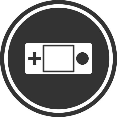 Taşınabilir video oyunu ile tek renkli simge.