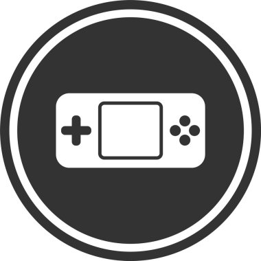 Minimalist icon with video game. clipart