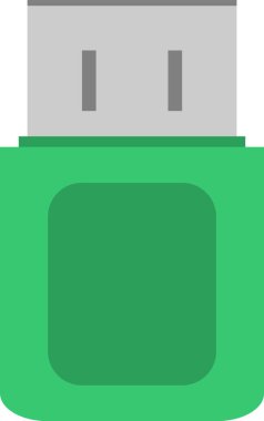 Yeşil kalem sürücüsü. Yeşil USB çubuk simgesi.
