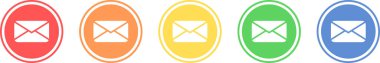E- posta simgesi ayarlandı. Çeşitli renklerde e- posta simgesi.