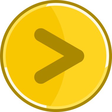 Altın ok ikonu. Altın yön simgesi.