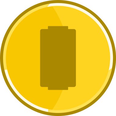 Altın pil ikonu. Altın enerji simgesi.