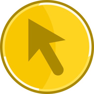 Altın imleç simgesi. Altın fare simgesi.