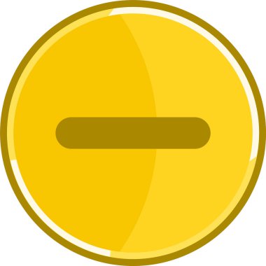 Altın eksi simge. Altın çıkarma simgesi.