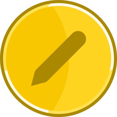 Altın kalem ikonu. Altın düzenleme simgesi.