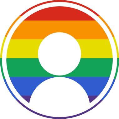 LGBT avatarı. LGBT yer tutucu. Gökkuşağı profil simgesi.