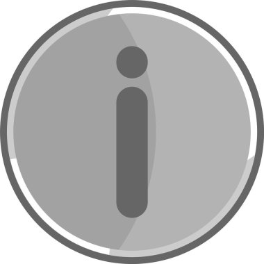 Bilgi metalik simgesi. Gri bilgi simgesi.