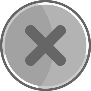 Metalik hata simgesi. Gri iptal simgesi.
