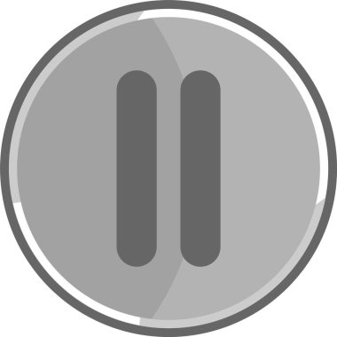 Metalik duraklat simgesi. Gri duraklat simgesi.