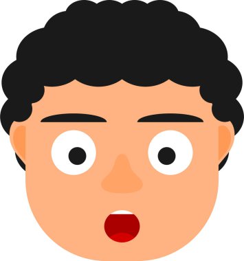 Cute boy surprised. Cute boy emoji. Cute boy avatar. clipart