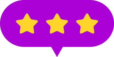 3 yıldızlı balon. 3 yıldız derecelendirme simgesi.