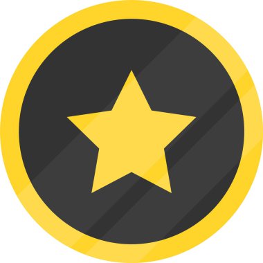 Favori ikon. Siyah ve altın rengi favori düğme.