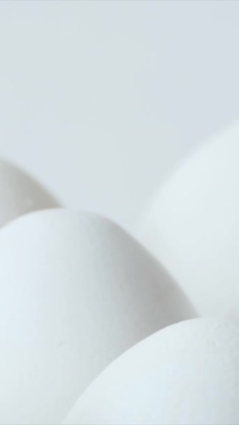 Eggs Carton Spinning White Chicken Eggs Carton Chicken White Fresh — Vídeo de Stock