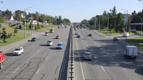 Uhd Timelapse Της Κυκλοφορίας Αυτοκινήτων Ώρα Αιχμής Στην Πόλη Πάνω — Αρχείο Βίντεο