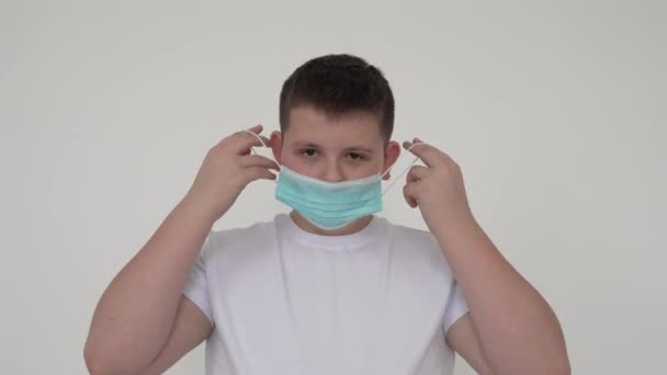 Europe Infect Corona Virus 2019 Ncov Homme Européen Masque Facial — Video