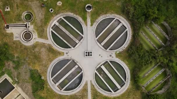 Flygfoto Över Vattenreningsanläggningar — Stockvideo