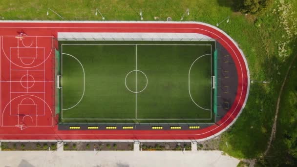 Fußball Mini Feld Luftaufnahmen — Stockvideo