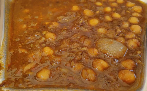 Kruidige Kikkererwten Curry Chola Masala Chana Masala Chole Kulche Cholay — Stockfoto