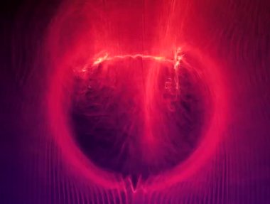 Dönen plazma elektrikli arka plan videosu. Soyut ve hipnotik