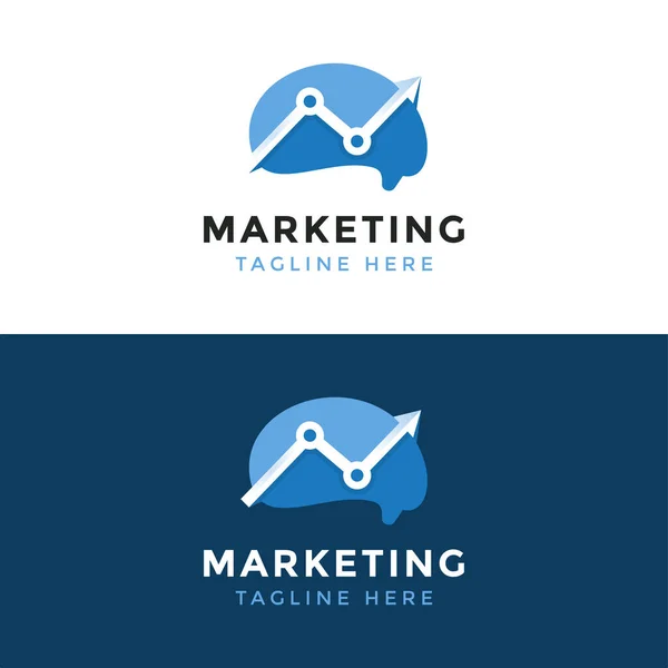Digital Marketing Logo Icon Vector Illustration Brain Shape — Stock Vector