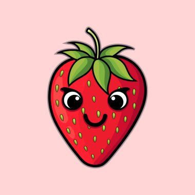 Kawaii şirin çilekli kawaii çizgi filmi.