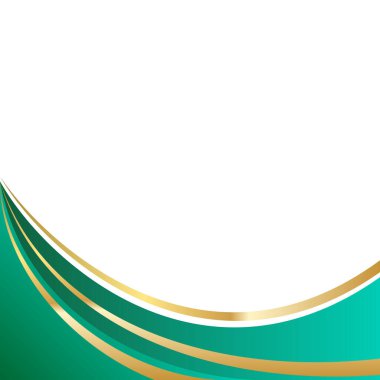 Zümrüt ve Altın Soyut Dalgalar Köşe Sınırı