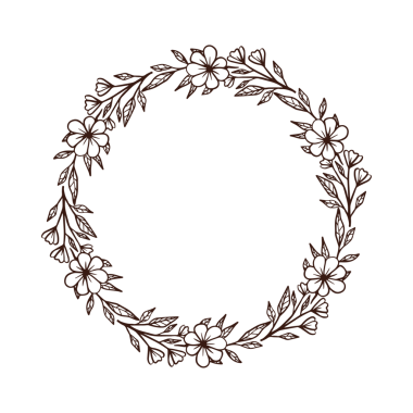 Elle çizilmiş çiçek ve yapraklarla Rustik Çiçek Taslağı