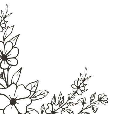 Elle çizilmiş çiçek aranjmanı çiçek ve yaprakları özetliyor