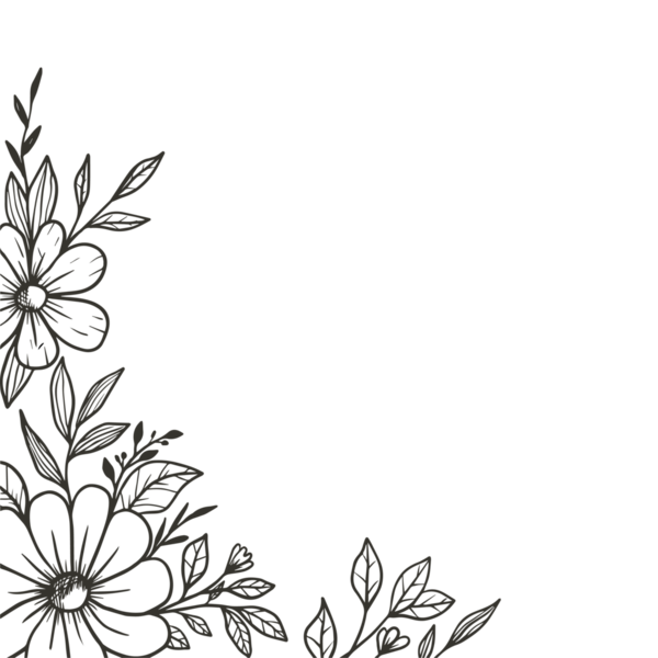 Elle çizilmiş çiçek aranjmanı çiçek ve yaprakları özetliyor