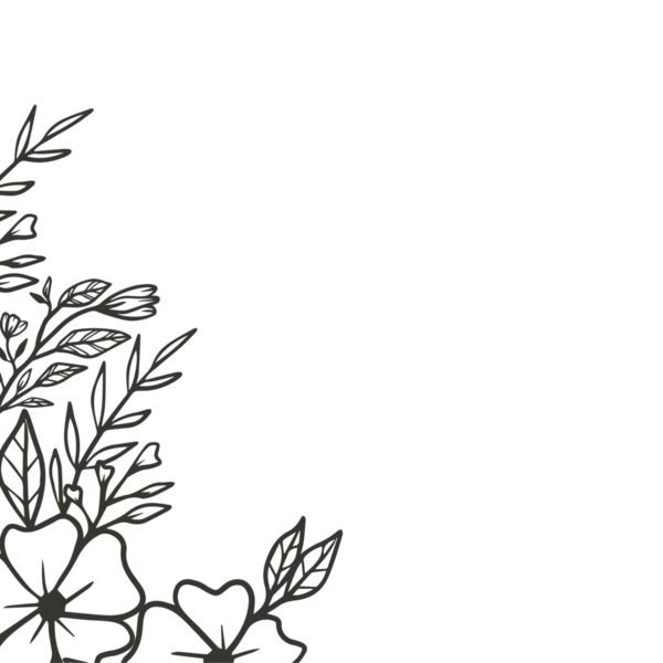 Elle çizilmiş çiçek aranjmanı çiçek ve yaprakları özetliyor