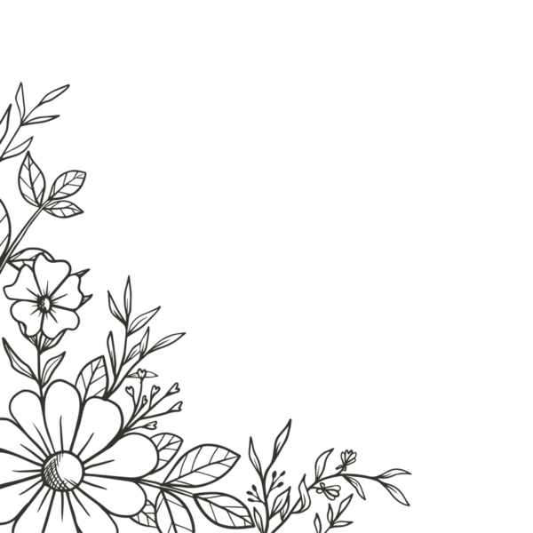 Elle çizilmiş çiçek aranjmanı çiçek ve yaprakları özetliyor