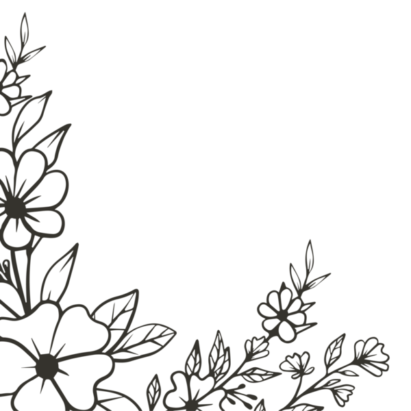 Elle çizilmiş çiçek aranjmanı çiçek ve yaprakları özetliyor