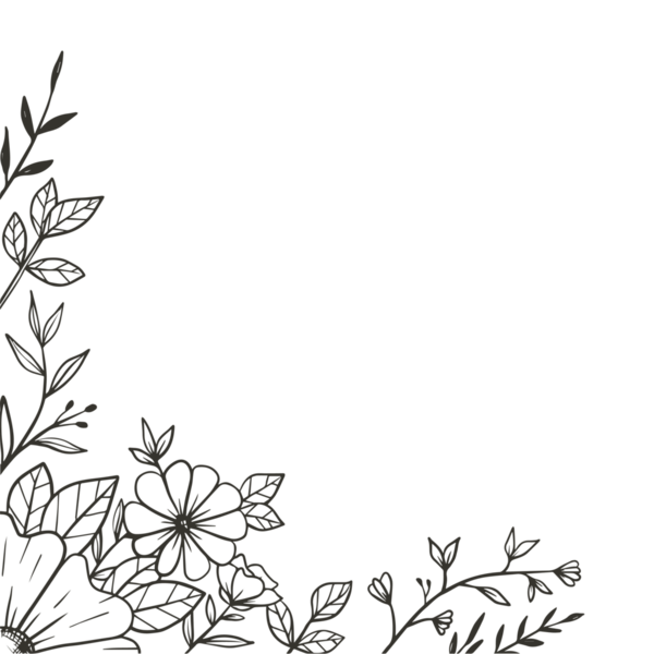 Elle çizilmiş çiçek aranjmanı çiçek ve yaprakları özetliyor