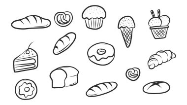 El yapımı Pasta, Ekmek ve Çörek Simgelerinin Ana Hatları Biçiminde Çeşitlendirilmesi