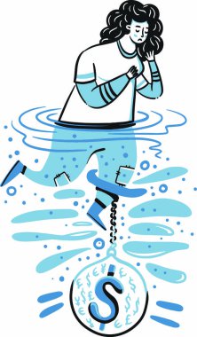 Under the weight of the water clipart