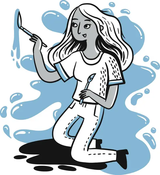 El çizimi kadın resmi.