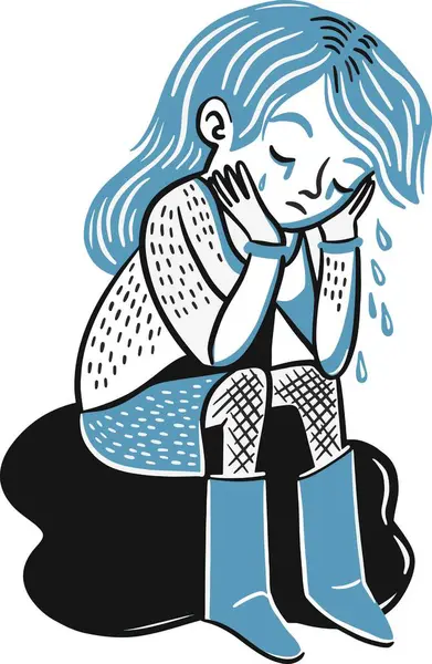 El çizen kız çok üzgün