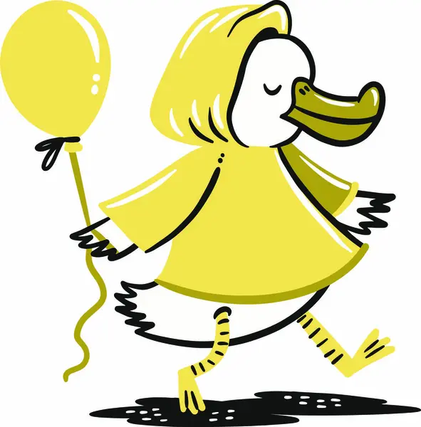 Sarı ceketli küçük ördek.