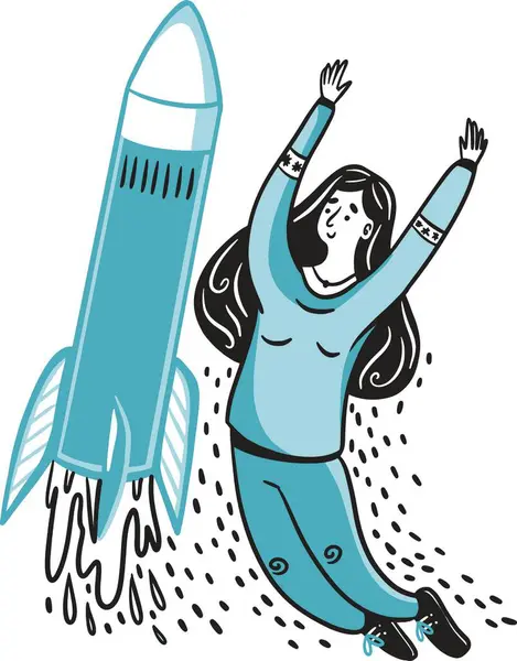 Roketli bir kadın.