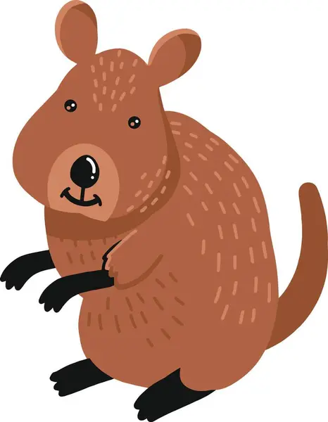 stock vector Hand Drawn quokka sitting up