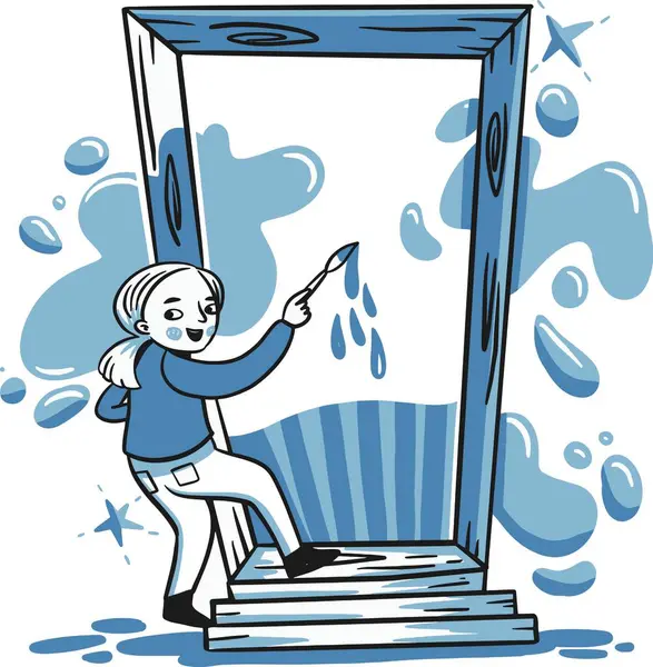 El örgü iğneleriyle çizilmiş.